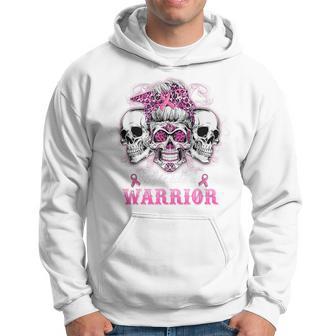 Halloween Fight Like A Warrior Sugar Skull Breast Cancer Hoodie - Thegiftio UK