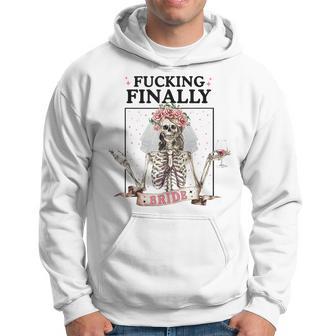 Halloween Fucking Finally Bride Skeleton Bachelorette Hoodie - Thegiftio UK