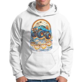 Halloween Monster Truck Jack O Lantern Boy Trick Treat Hoodie - Thegiftio UK