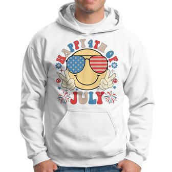 Happy 4Th Of July Hippie Smile Face Fourth Of July Hoodie | Seseable UK