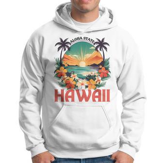 Hawaiian Aloha State Hawaiian Islands Vintage Graphic Hoodie - Thegiftio UK