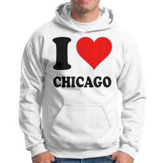 Heart Motif I Love Chicago Hoodie - Thegiftio UK