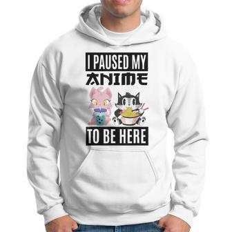 Ich Habe Meinen Anime Pausiert Hier Zu Sein Ramen Kawaii Cat Gray Kapuzenpullover - Geschenkecke