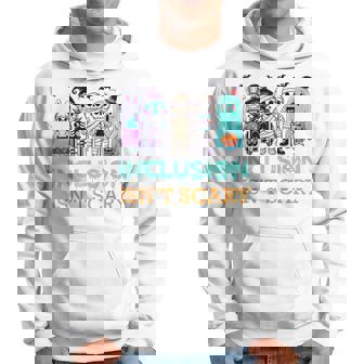 Inclusion Isn't Scary Halloween Teacher Mummy Skeleton Ghost Men's Hoodie - Monsterry