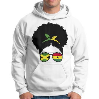 Jamaica And Ghana Mix Afro Bun Ghanaian And Jamaican Hoodie - Thegiftio UK