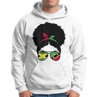 Jamaica And St Kitts Mix Afro Bun Half Kittitian Jamaican Hoodie - Thegiftio UK