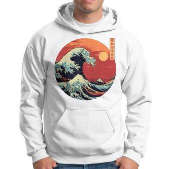 Japanese The Great Wave Kanagawa Retro Japan Hoodie - Thegiftio UK