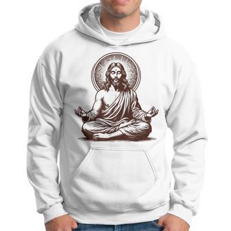 Jesus Meditating As A Buddhist Monk Meditation Hoodie - Thegiftio UK