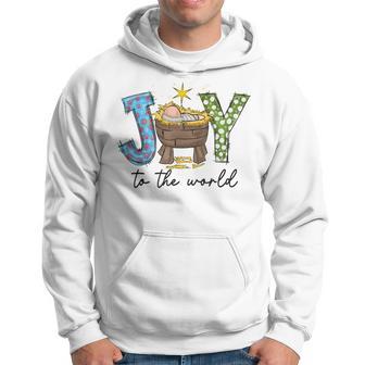 Joy To The World Baby Jesus Christmas Nativity Scene Hoodie - Thegiftio UK