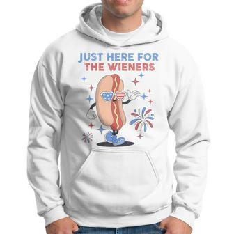 Just Here For The Wieners 4Th Of July Hot Dog Retro Hoodie - Monsterry