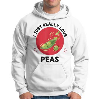 Kawaii Peas I Just Really Love Cute Peas Vegetable Lover Hoodie - Thegiftio UK