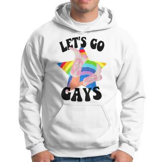Let's Go Gays Lgbt Pride Cowboy Hat Retro Gay Rights Ally Hoodie - Thegiftio UK