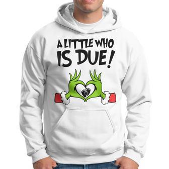 A Little Who Is Due Christmas Pregnancy Hoodie - Thegiftio UK