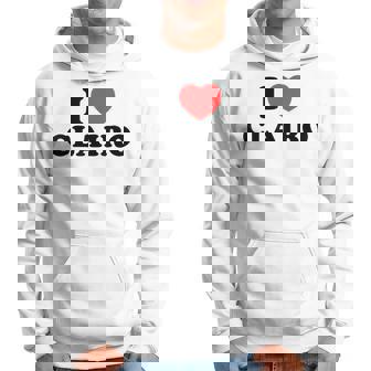 I Love Red Heart Personalized My Name Is Clairo First Name Hoodie - Thegiftio UK