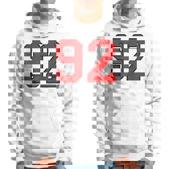 Lucky Number 92 Classic College American Varsity Fan Player Hoodie - Monsterry