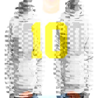 Maglia Sportiva Numero 10 Gialla Stampe Sul Retro Felpa con cappuccio - Novitaregali