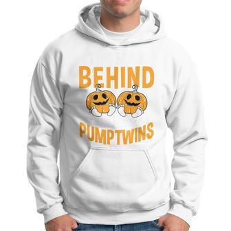 The Man Behind The Pumpkins Twins Halloween Pregnancy Hoodie - Thegiftio UK