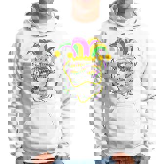Mardi Gras Golf Costume Mardi Gras Beads Jester Hat Golf Hoodie - Thegiftio UK