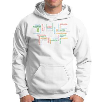 Mental Health Awareness Green Ribbon Support Walk Hoodie - Thegiftio UK