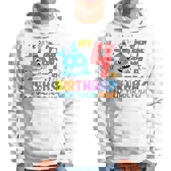 Niños My 4Th Birthday Diseño De Tiburón Para Niños Sudadera - Regaloses