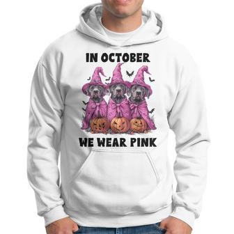 In October We Wear Pink Great Dane Halloween Breast Cancer Hoodie - Monsterry