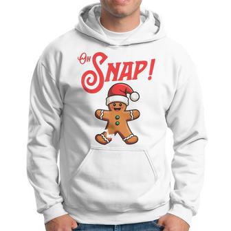 Oh Snap Gingerbread Man Broken Leg Christmas Cookie Hoodie - Thegiftio UK