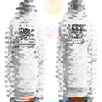 Peace Love Pitbull 4Th Of July American Flag Usa Hoodie - Monsterry