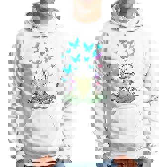Primavera Ranas Meditación Meditación Mariposas Sin Mangas Sudadera - Regaloses