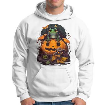 Pumpkin Frog Costume On Frog Halloween Hoodie - Thegiftio UK