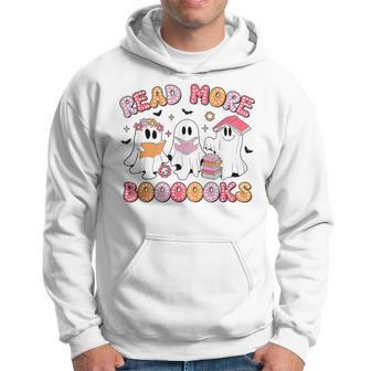 Read More Books Retro Ghosts Boo Reading Book Halloween Hoodie - Thegiftio UK