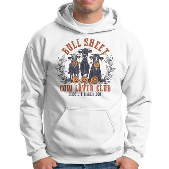 Retro Bull Sheet Cow Lover Club Pumpkins Halloween Hoodie - Thegiftio UK