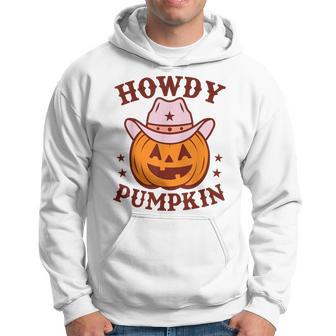 Retro Howdy Pumpkin Autumn Western Halloween Vintage Cowboy Hoodie - Thegiftio UK