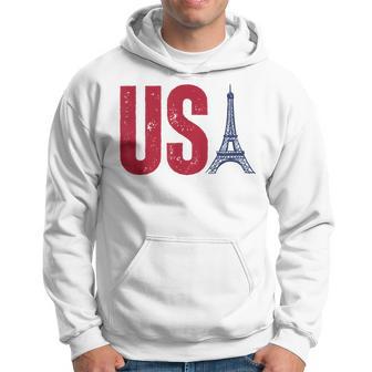 Retro Usa Eiffel Tower Souvenir 2024 France Paris Holiday Hoodie - Thegiftio UK