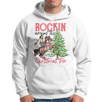 Rockin Around The Christmas Tree Western Cowboy Cowgirl Hoodie - Thegiftio UK