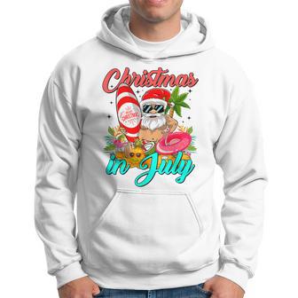 Santa Hat Summer Sunglasses Christmas In July Vacation Hoodie - Thegiftio UK