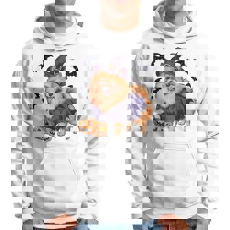 Scary Pumpkin Bat Witch Pomeranian Dog Halloween Hoodie - Monsterry