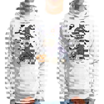 Schnauzer Dog Scary Pumpkin Bat Witch Schnauzer Halloween Hoodie - Monsterry