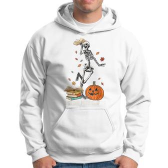 Skeleton Reading Just One More Chapter Halloween Bookish Hoodie - Thegiftio UK