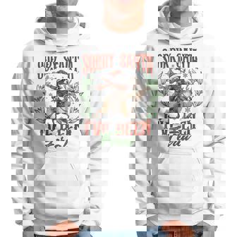 Sorry Santa I've Been Feral Raccoon Cowboy Cowgirl Christmas Hoodie | Mazezy