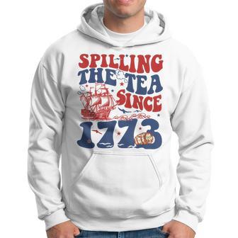 Spilling The Tea Since 1776 American Patriotic 4Th Of July Hoodie - Thegiftio UK