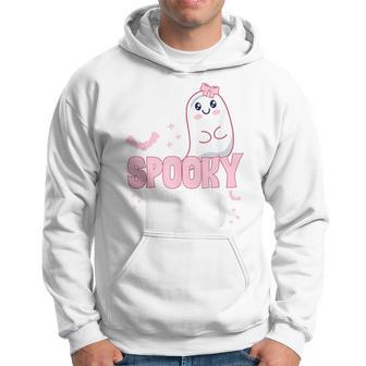 Spooky Dad Family Cute Pink White Ghost Boo Halloween Hoodie - Thegiftio UK