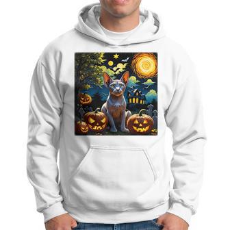 Spooky Halloween Sphynx Starry Night Hoodie - Thegiftio UK