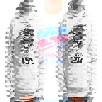 Surfing Usa Support The Team Usa Flag Surf Lover Hoodie - Monsterry