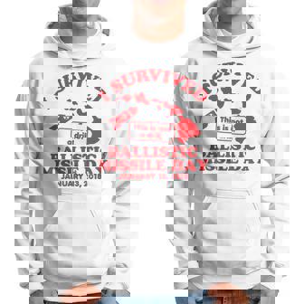 I Survived Ballistic Missile Day Hawaiian Islands Red Hoodie - Monsterry