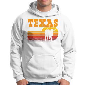 Texas Longhorn For Menintage Retro Sunset Texas Blue Kapuzenpullover - Geschenkecke