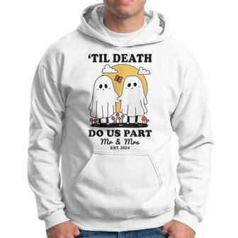 Til Death Mrs Mr Est 2024 Ghost Couple Matching Halloween Hoodie - Thegiftio UK