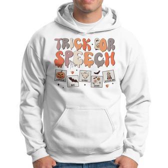 Trick Or Speech Therapy Slp Halloween Speech Therapist Hoodie - Thegiftio UK