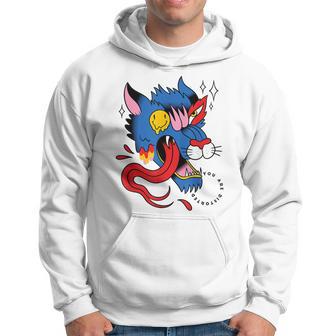 Trippy Wolf Tattoo Hoodie - Monsterry