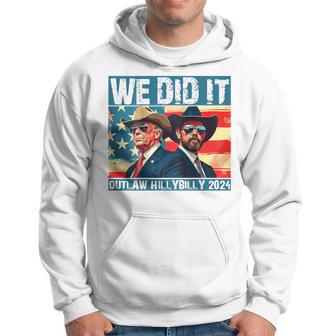 Trump Garbage We Did It Outlaw Hillbilly 2024 On Back Hoodie - Thegiftio UK