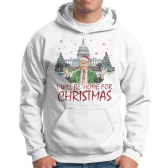 Trump I'll Be Home For Christmas Xmas Hoodie - Thegiftio UK